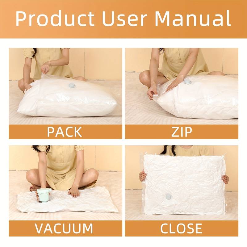 Set 5 Saci Vidat Transparenti Pentru Depozitare, Vidare Cu Aspiratorul, 70x100cm