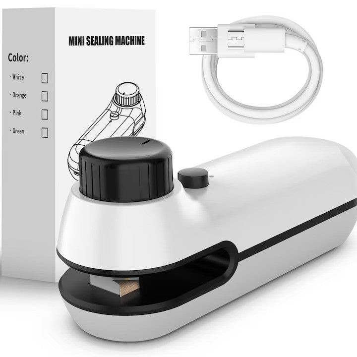 Aparat De Sigilat Pungi Si Ambalaje, Sigilare Termica, Cutter Si Magnet Integrat, Incarcare Prin USB, Portabil