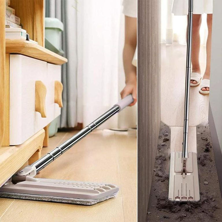 Mop Profesional Plat, Galeata Cu 2 Cuve Pentru Spalare Si Stoarcere Rapida