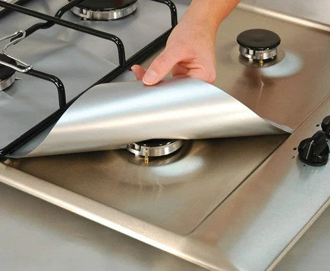 Folie Detasabila De Protectie Pentru Aragaz Reutilizabila Din Teflon Termorezistent - Set 4 buc.