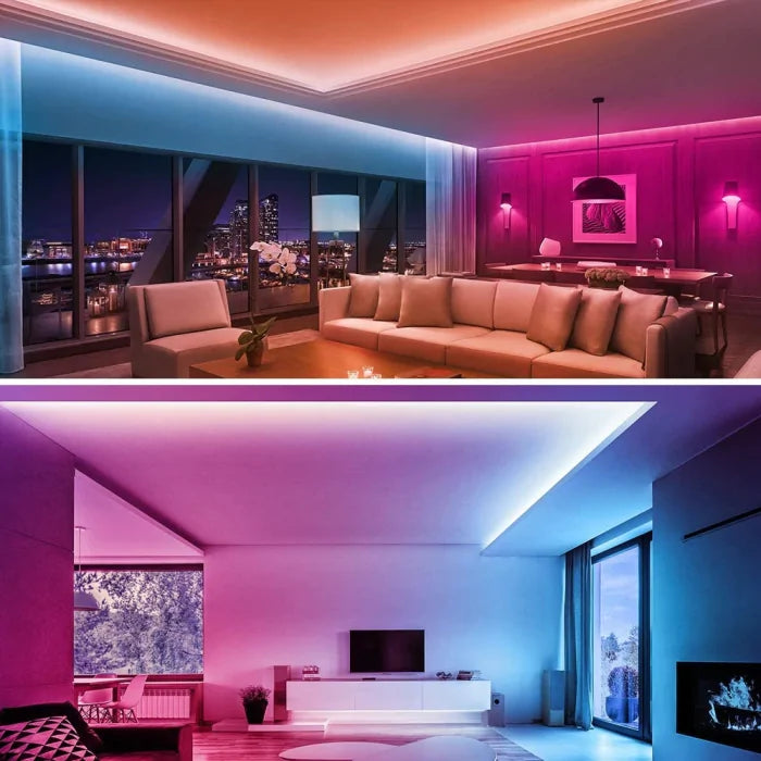Banda LED multicolor, lungime 5 metri, controller, telecomanda