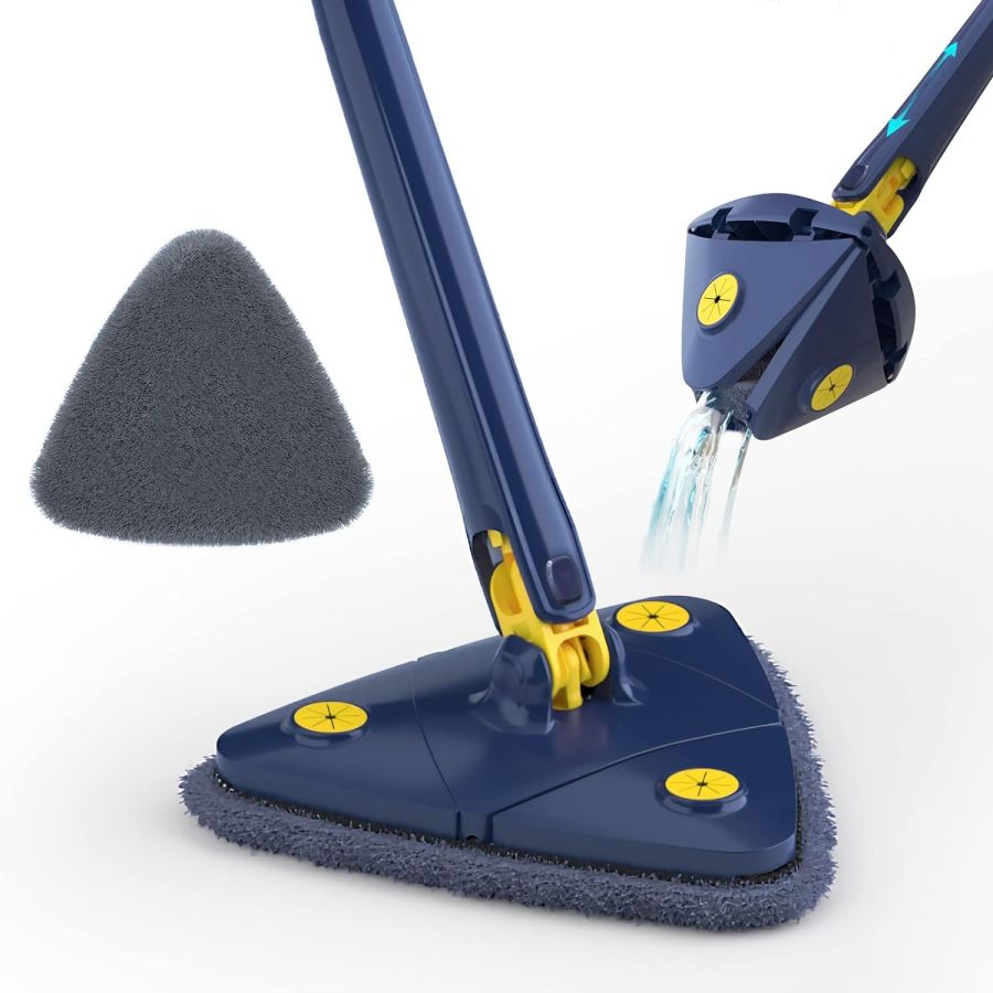 Mop Cu Cap Triunghiular Si Stoarcere, Rotire 360 Grade, Telescopic