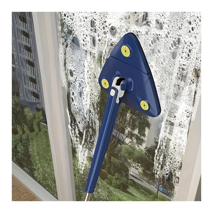 Mop Cu Cap Triunghiular Si Stoarcere, Rotire 360 Grade, Telescopic