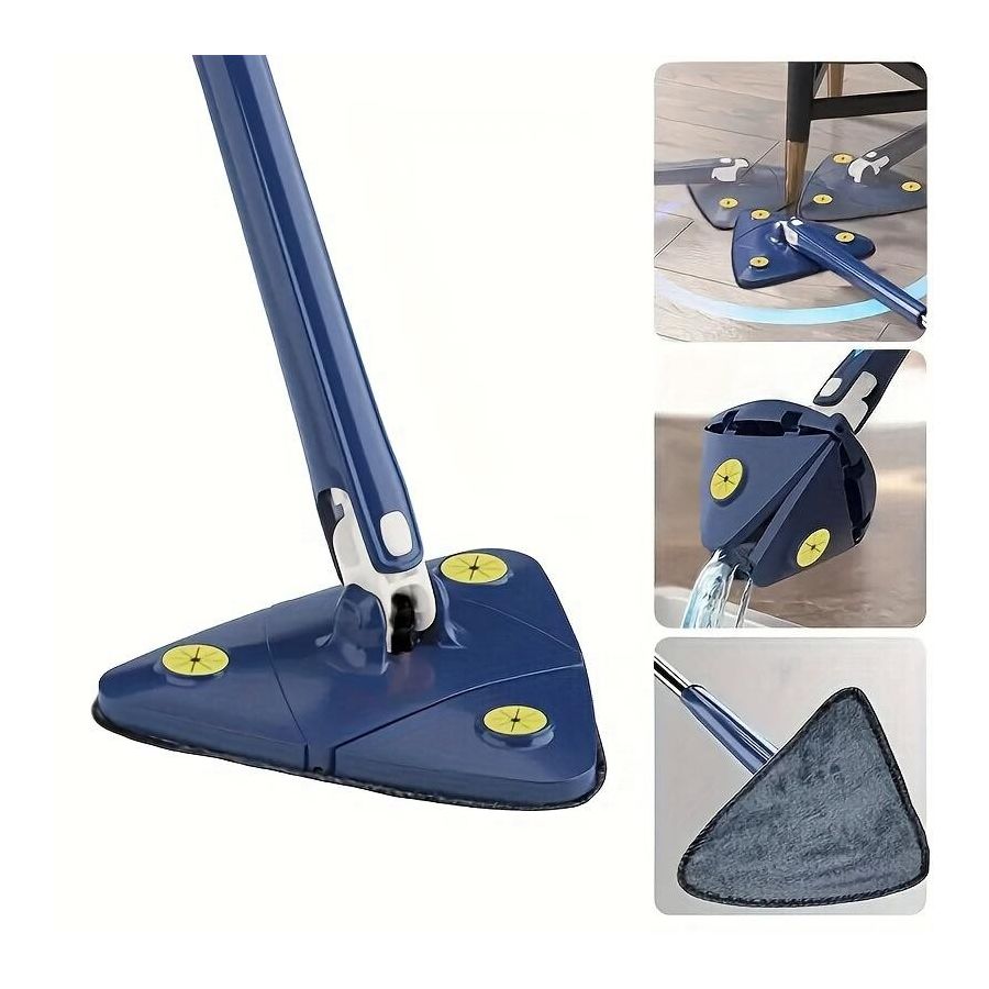 Mop Cu Cap Triunghiular Si Stoarcere, Rotire 360 Grade, Telescopic
