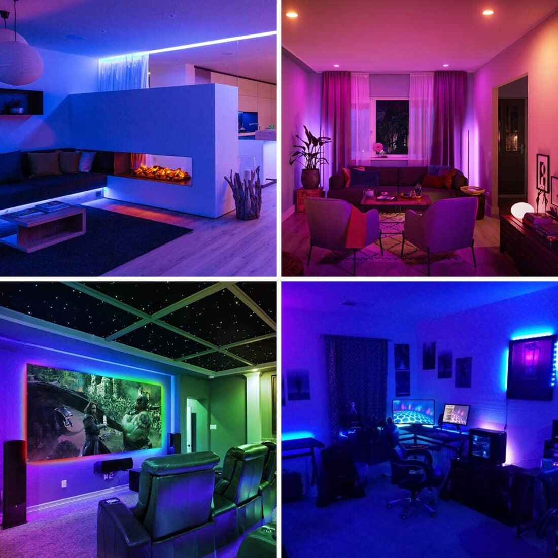 Banda LED multicolor, lungime 5 metri, controller, telecomanda