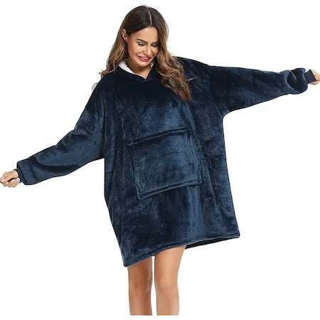 Patura-hanorac cu gluga, confortabila, calduroasa si pufoasa Huggle Hoodie