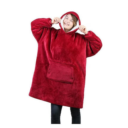 Patura-hanorac cu gluga, confortabila, calduroasa si pufoasa Huggle Hoodie