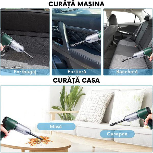 Mini aspirator portabil 3 in 1 pentru casa si masina, încarcare prin USB