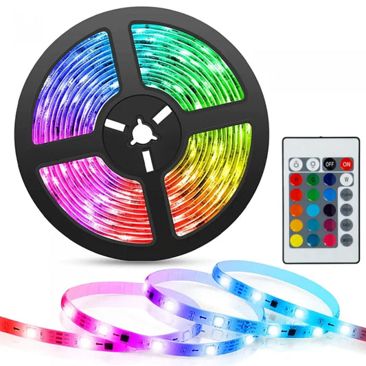 Banda LED multicolor, lungime 5 metri, controller, telecomanda